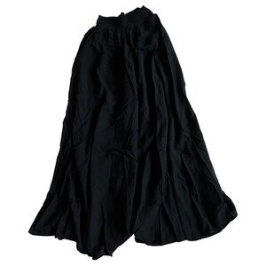 Final Touch Black Wide Leg Flowy Pants With Ruched Waist Size Medium